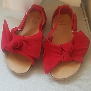 Girls Red Bowtie Sandals